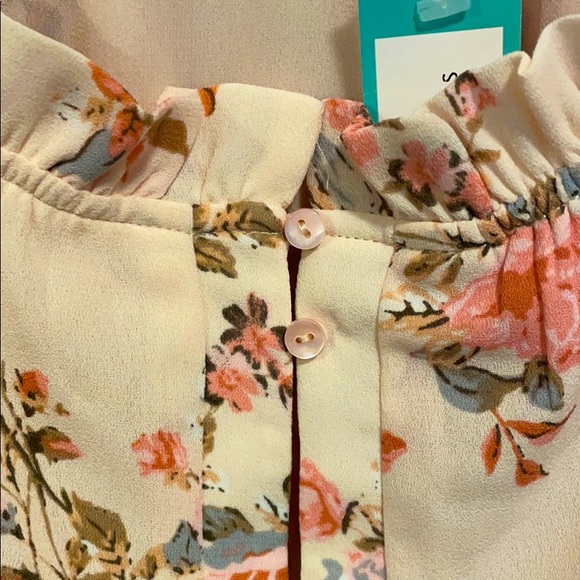 Brixon and Ivy Women’s Halter Blouse Blush Floral Small Spring Womens Top - Picture 10 of 13